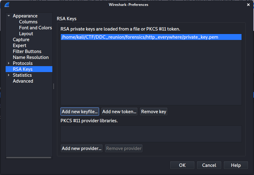 Wireshark RSA Key Upload